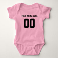 Couleur/Nom personnalisé Baby Sports Black Jersey