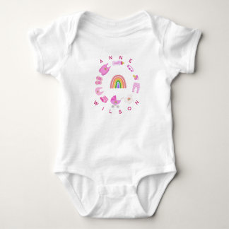 Body Couleur rose arc-en-ciel de la petite fille
