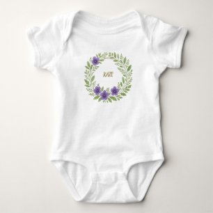 Body Couronne de Fleurs Personnalisée – Nom Personnalis