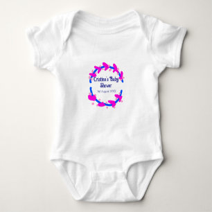 Body Couronne florale bébé shower bleu violet boho ajou