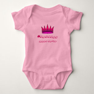 Body Couronne rose princesse infantile personnalisée