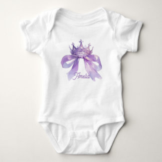 Body Couronne violette et arc Nom de bébé personnalisab
