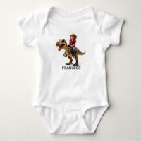 Cowgirl chevauchant un T-Rex Fearless