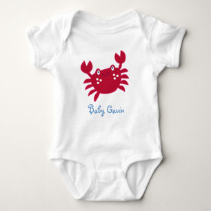 Body Crabe rouge mignon sous la plante grimpante de