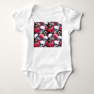 Body Crâne floral, motif flamand sans soudure.