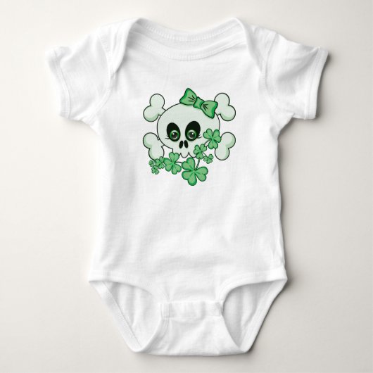 Body Crâne mignon avec Shamrock (Devant)