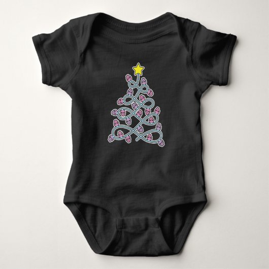 Body Crânes gothiques Arbre de Noël Baby Bodysuit (Devant)