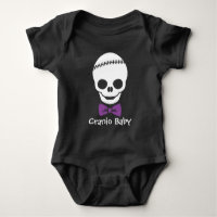 Cranio Baby Boy Skull with Purple Bowtie