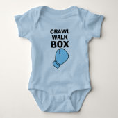 Body Crawl Walk Box bleu boxer gant bébé bodysuit (Devant)