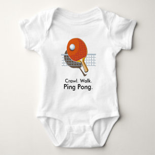 Body Crawl Walk Ping Pong Table Tennis Baby Bodysuit