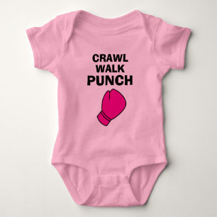 Body Crawl Walk Punch boxe rose gant de boxe bébé bodys