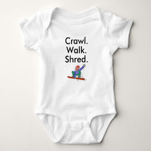 Body Crawl Walk Shred Snowboard Baby Bodysuit
