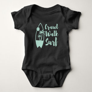 Body Crawl Walk Surf été Petit surfeur Baby Bodysuit
