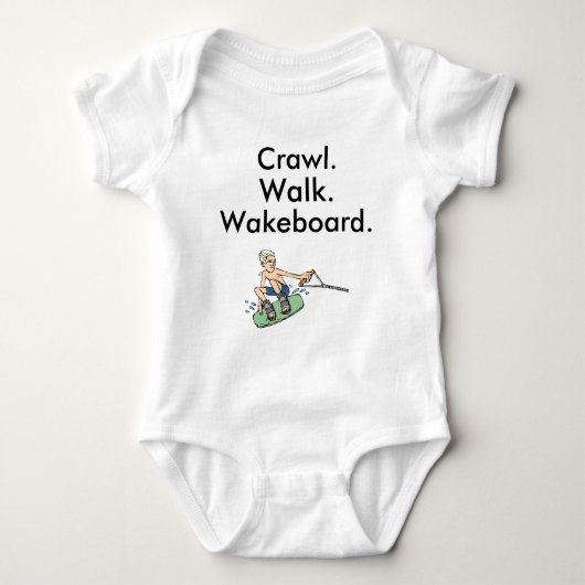 Body Crawl Walk Wakeboard Wakeboard Baby Bodysuit (Devant)