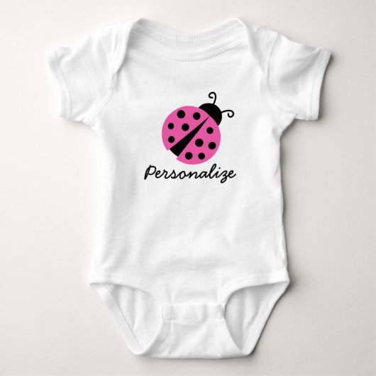 Body Creeper de coccinelle rose pour bébé fille (Devant)