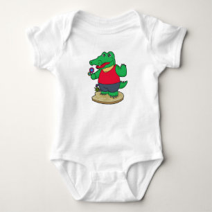 Body Crocodile aux fleurs