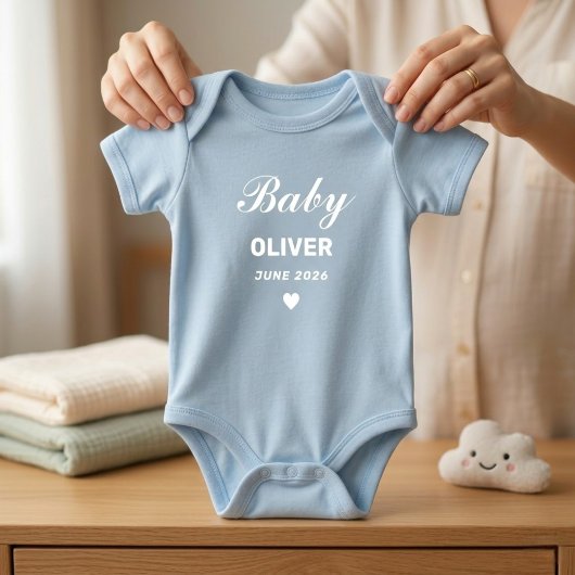 Body Custom Name Baby Bodysuit, Personalized Pregnancy 