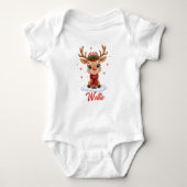 Body Custom Reindeer Christmas Baby Bodysuit Name (Devant)