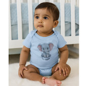 Body Cute Baby Elephant Personalized Name Baby Bodysuit