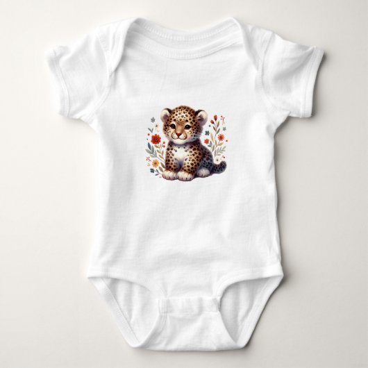 Body Cute Baby Leopard with Flowers (Devant)