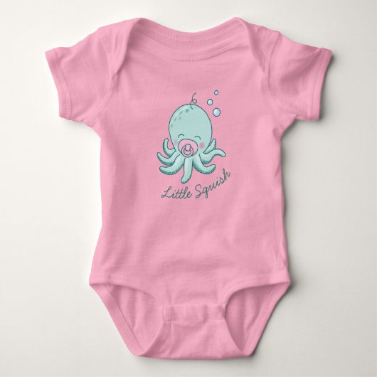 Body Cute Baby shower Octopus Kawaii fille rose (Devant)