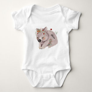 Body Cute Baby Wombat Gold Speckle Nom personnalisé