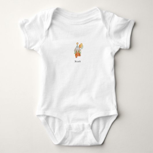 Body Cute Birthday Elephant With Balloons Romper (Devant)