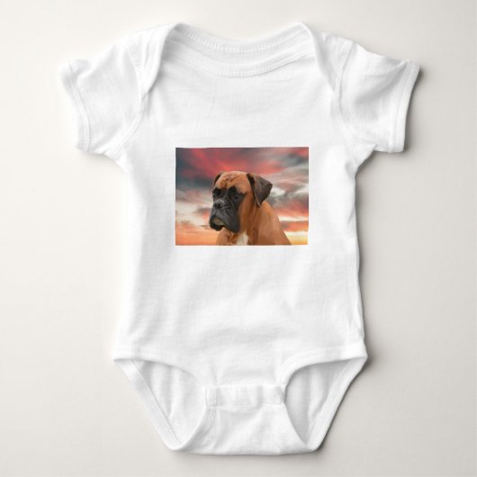 Body Cute Boxer Dog Eau Couleur Huile Peinture Art (Devant)