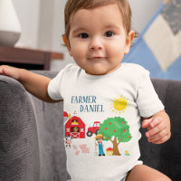 Cute Cartoon Barnyard Animaux, Fermier et tracteur