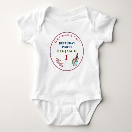 Body Cute Child Baby 1st Birthday Party Personalize (Devant)