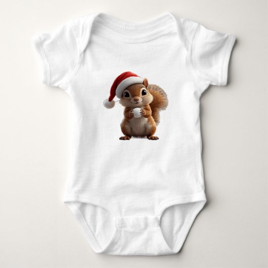 Body Cute Christmas Squirrel Baby Bodysuit (Devant)