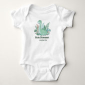 Body Cute Dinosaur Personalized Baby Bodysuit  (Devant)