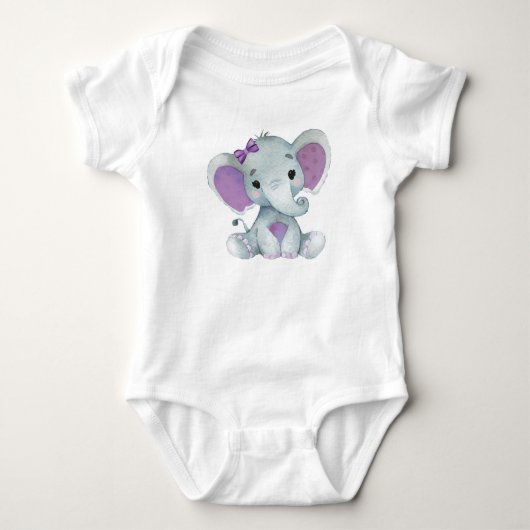 Body Cute éléphant bébé bodysuit bodysuit rustique (Devant)