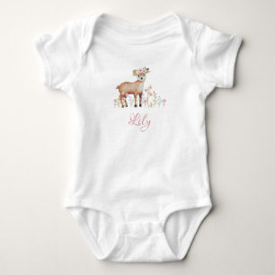 Body Cute Fawn personnalisé Baby Girl Jersey Bodysuit