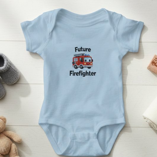 Body Cute Fire Truck Future Firefighter Baby Bodysuit