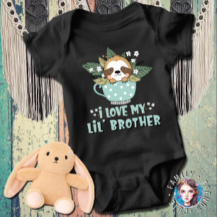 Body Cute Floral Kawaii Raccoon I Lote My Lil Brother