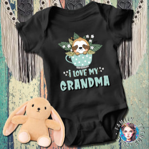 Body Cute Floral Kawaii Raccoon J'Aime Ma Grand-Mère