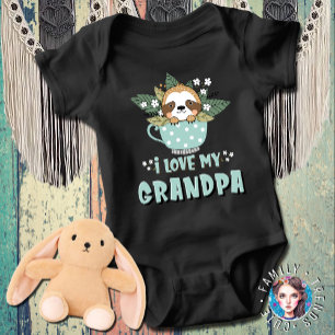 Body Cute Floral Kawaii Raccoon J'Aime Mon Grand-Père