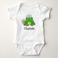 Cute Frog et Flower Baby Bodysuit