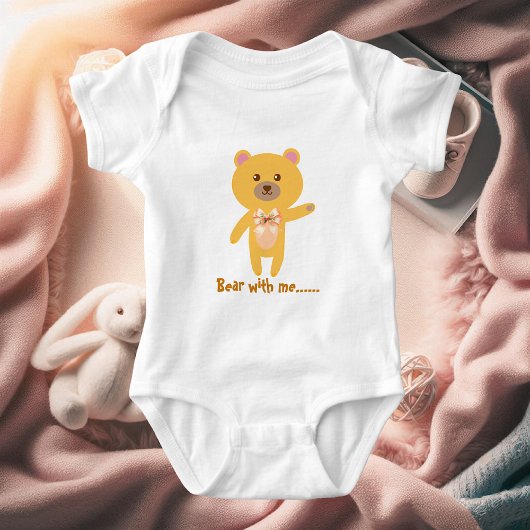 Body Cute Funny Bear With Me Baby Shower Personalized