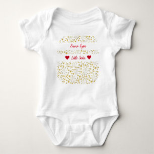 Body Cute Gold Stars Little Sister Personnaliser le nom