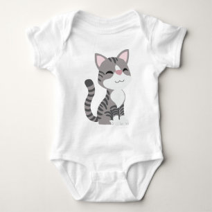 Body Cute Gris Souriant Tabby Chat