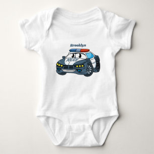 Body Cute happy police car cartoon illustration
