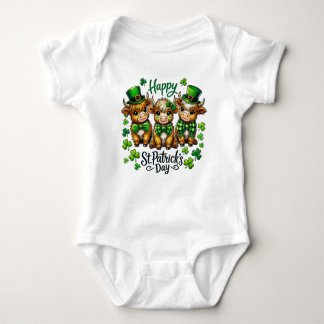Body Cute Highland Cow St. Patrick's Day Baby Bodysuit