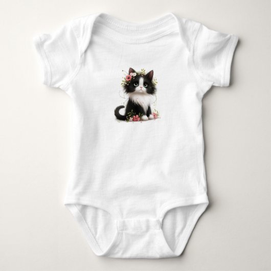 Body Cute Kitten avec Fleurs (Devant)
