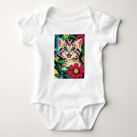 Body Cute Kitten in Pop Art Painting Style  (Devant)