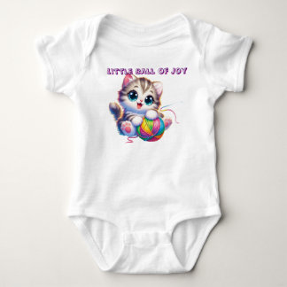 Body Cute Kitten Playing With Yarn Baby Bodysuit