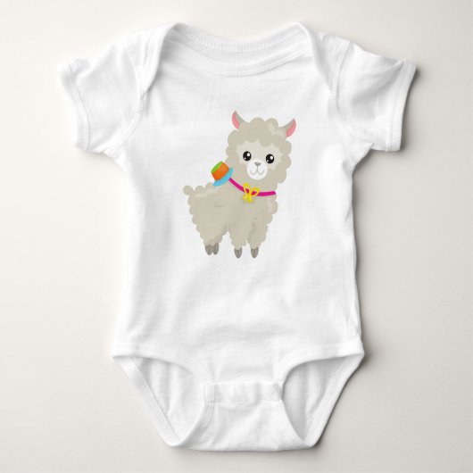 Body Cute Llama, Alpaca, Petite Llama, Llama Avec Casqu (Devant)