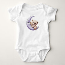 Cute Ours tenant Lune - Baby one Piece
