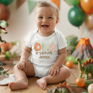 Body Cute Pastel One A Saurus Dinosaur Birthday